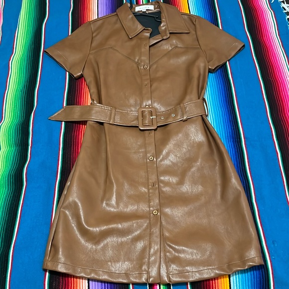 Dresses & Skirts - Brown Leather Dress